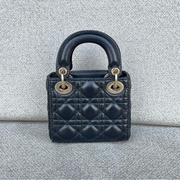 Christian Dior Micro Lady Dior Black Cannage Lambskin Gold Hardware - Picture 2 of 10